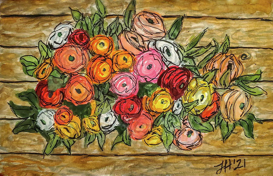 Ranunculus Painting by Jean Haynes