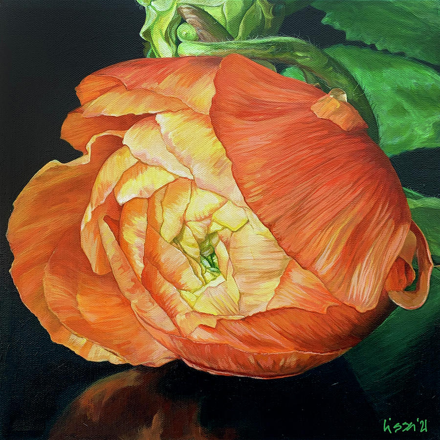 Flowers Still Life Painting - Ranunculus No. 3 by Lissa Banks