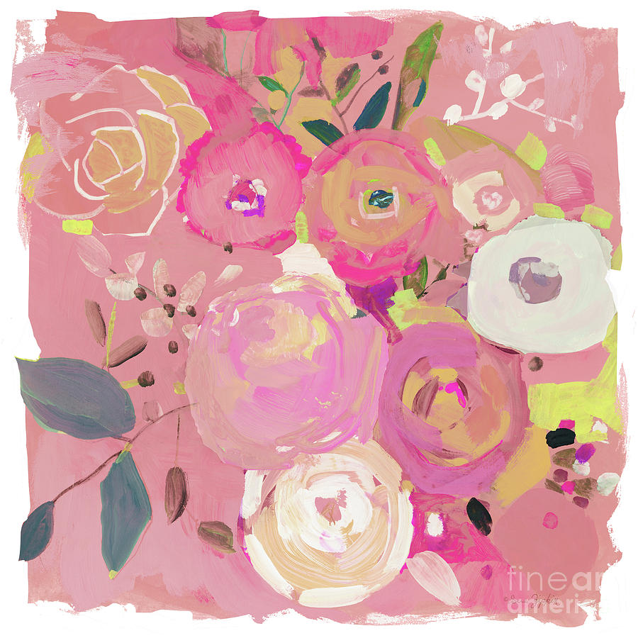 Ranunculus on Pink  Painting by Sue Zipkin