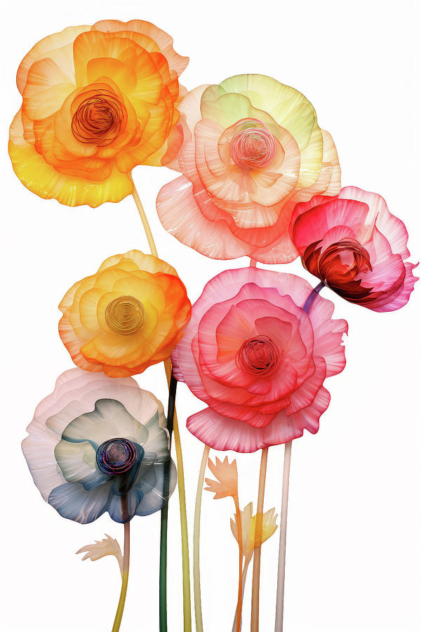 Ranunculus Digital Art by Peggy Collins