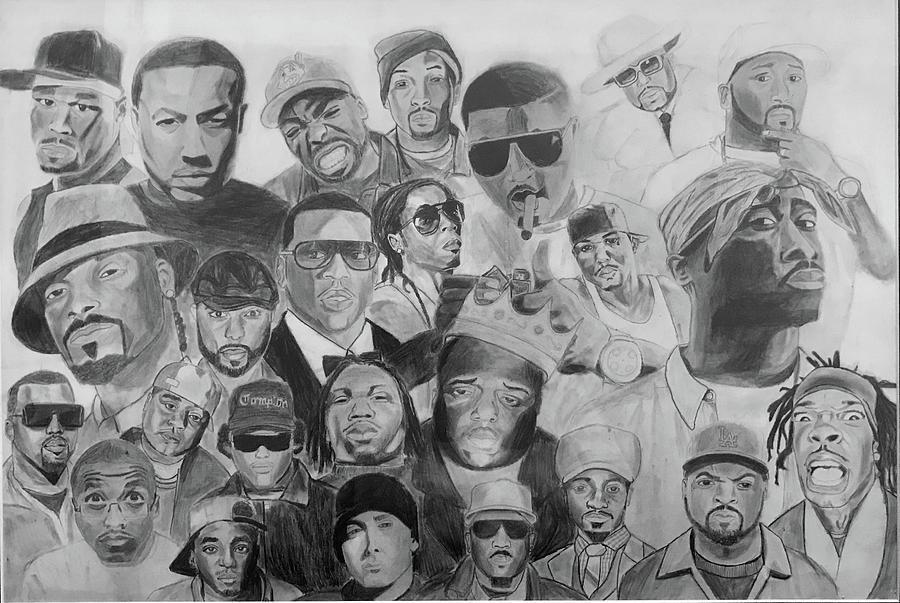 Rap Collage Drawing by Alex Milborn | Fine Art America