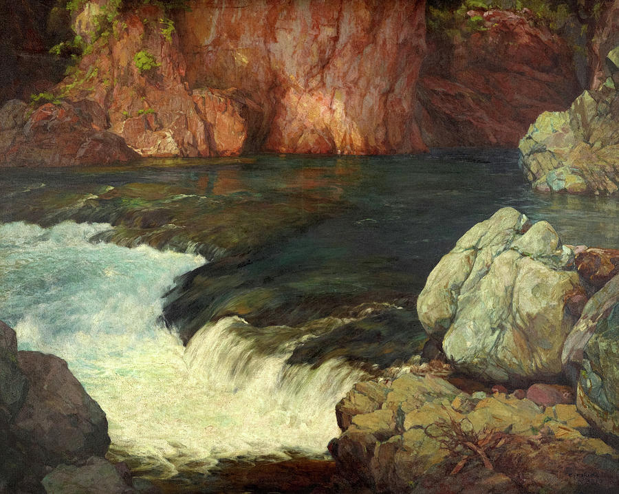 Mountain Painting - Rapids, 1910 by Yoshida Hiroshi