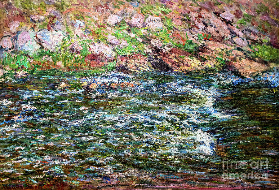Rapids on the Petit Creuse at Fresselines 1889 by Claude Monet Painting by Claude Monet