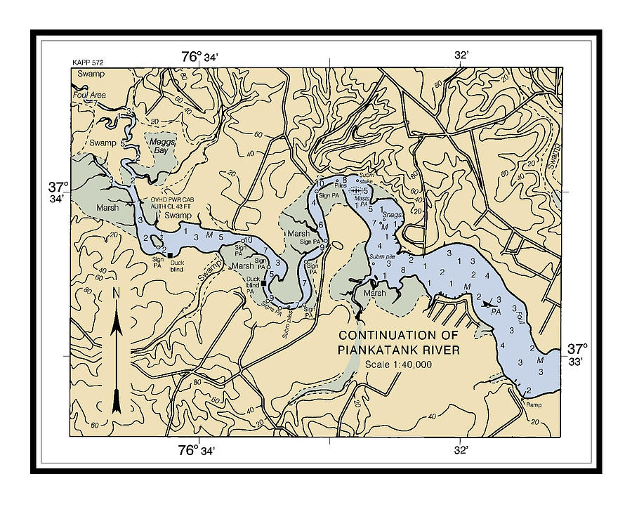 Rappahannock River Entrance Piankatank and Great Wicomico Rivers, NOAA Chart 12235_2 Digital Art by Nautical Chartworks