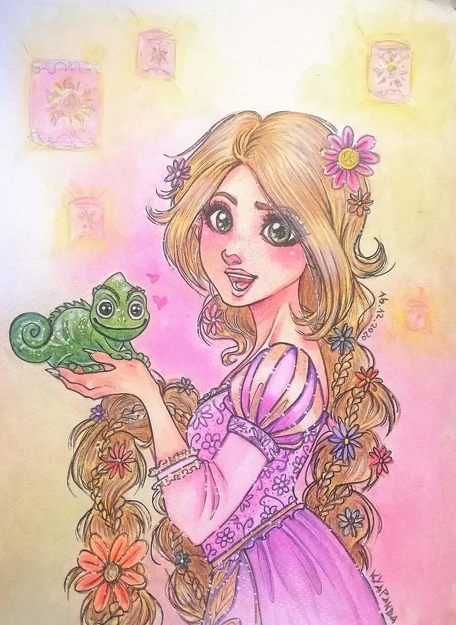 Rapunzel Drawing by Chiara Ninfa - Pixels