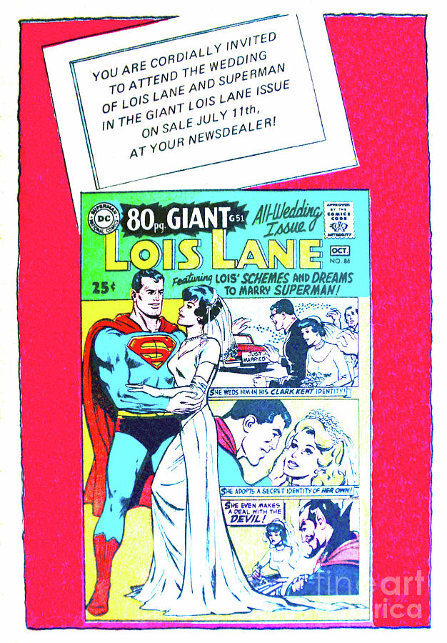 Rare 1968 add for the DC comics Superman wedding  Photograph by David Lee Thompson