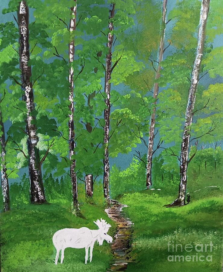 Rare Moose Sighting Painting # 28 Painting by Donald Northup Rare Moose Sighting Painting # 28 Painting by Donald Northup