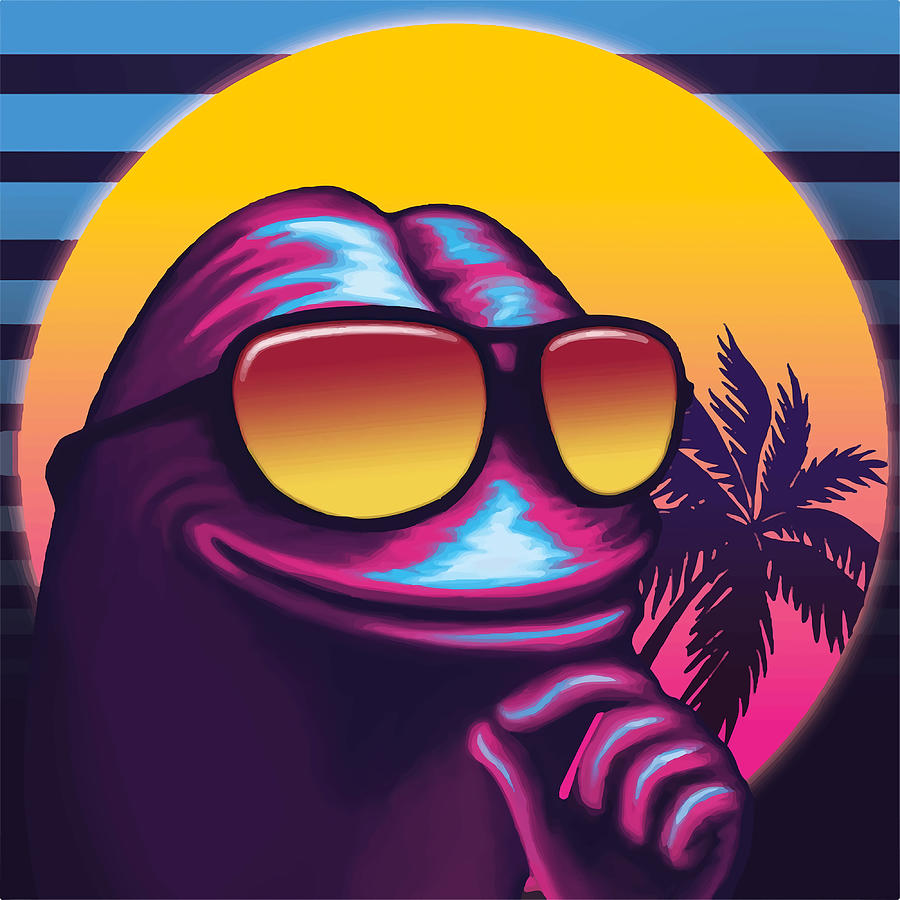 Rare Outrun Pepe the Frog Poster 1 Painting by Mason Moore | Pixels