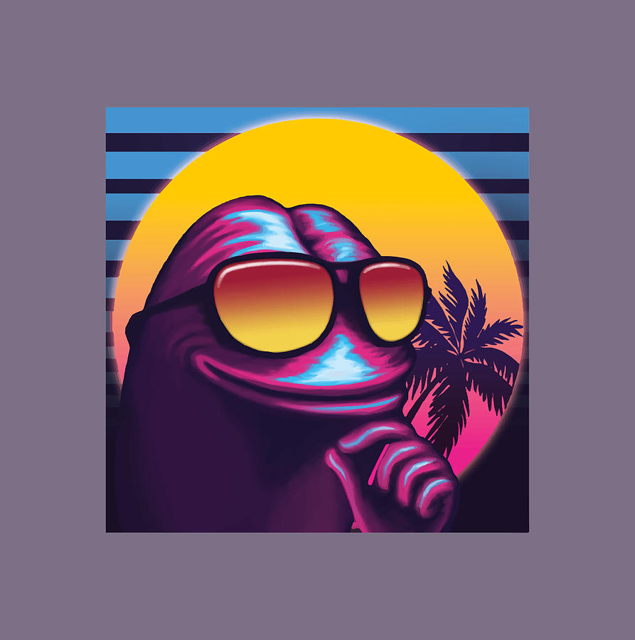 Rare Outrun Pepe the Frog Painting by Samantha James | Fine Art America