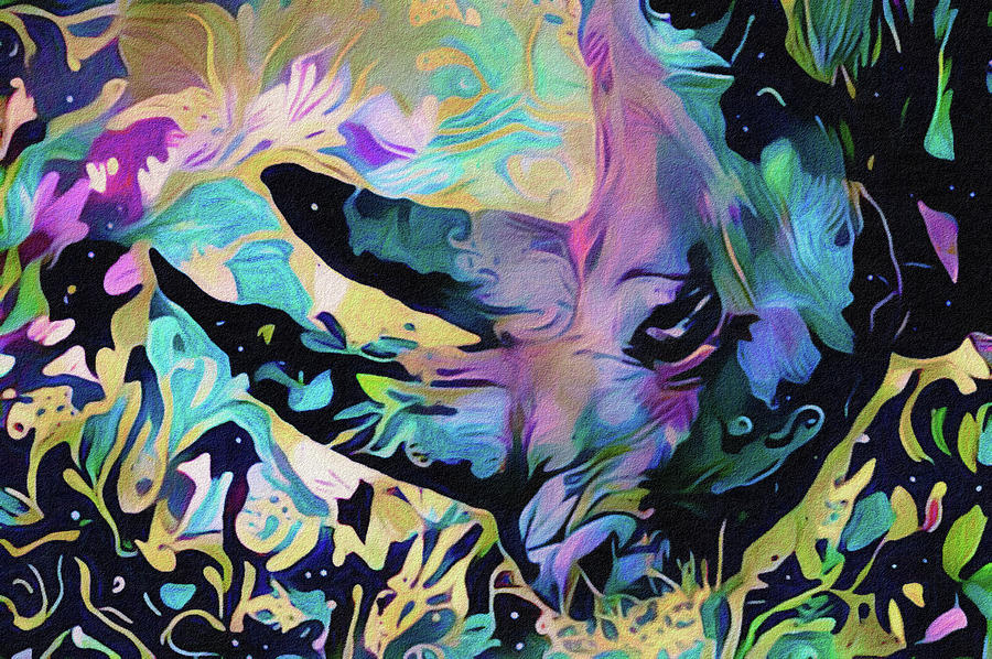 Rare Purple Rhino Digital Art by Susan Maxwell Schmidt