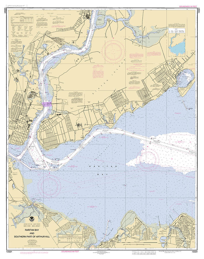 Raritan Bay And Southern Part Of Arthur Kill, Noaa Chart 12331 Digital ...