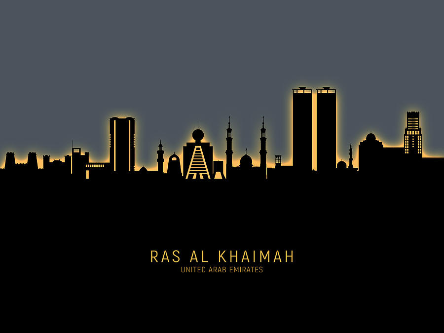 Ras Al Khaimah Skyline #59 Digital Art by Michael Tompsett