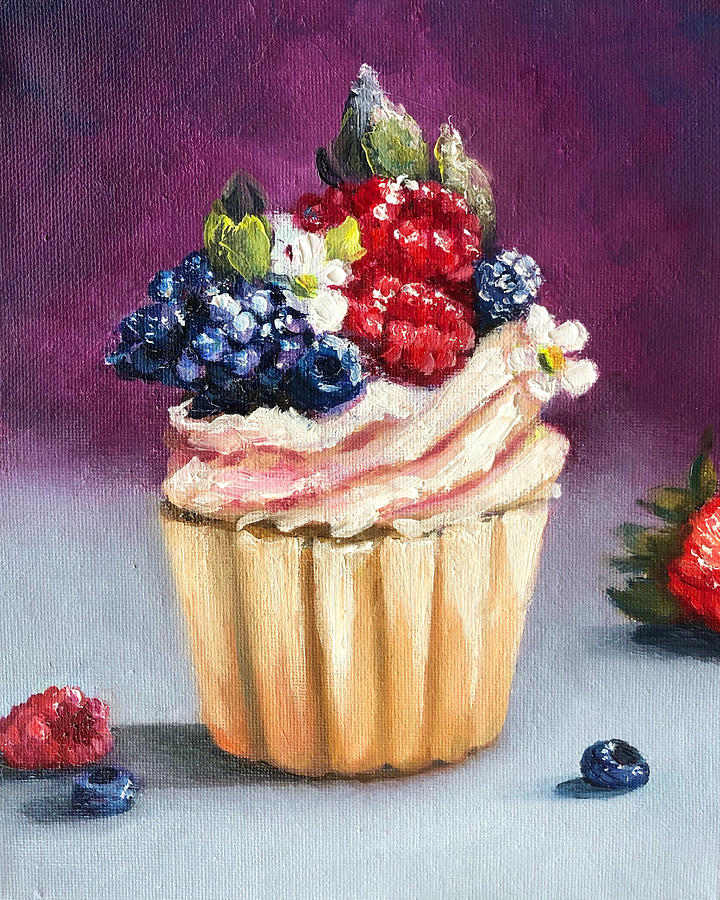 Raspberry Swirl Painting