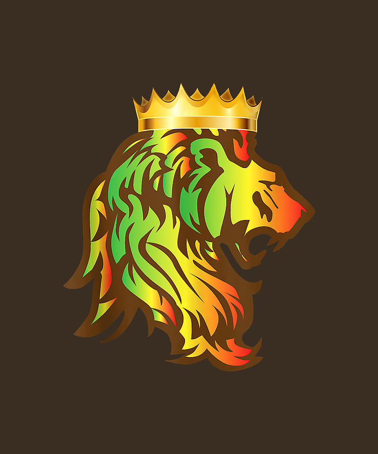 Rasta Lion Art Cute Reggae Lion Design Gift Digital Art by Kha Dieu ...