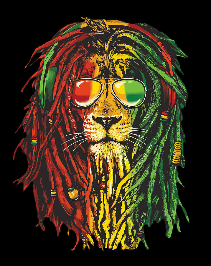 Rasta Lion Cool Dreadlock Rastafari Gift For Rasta Lover Digital Art by