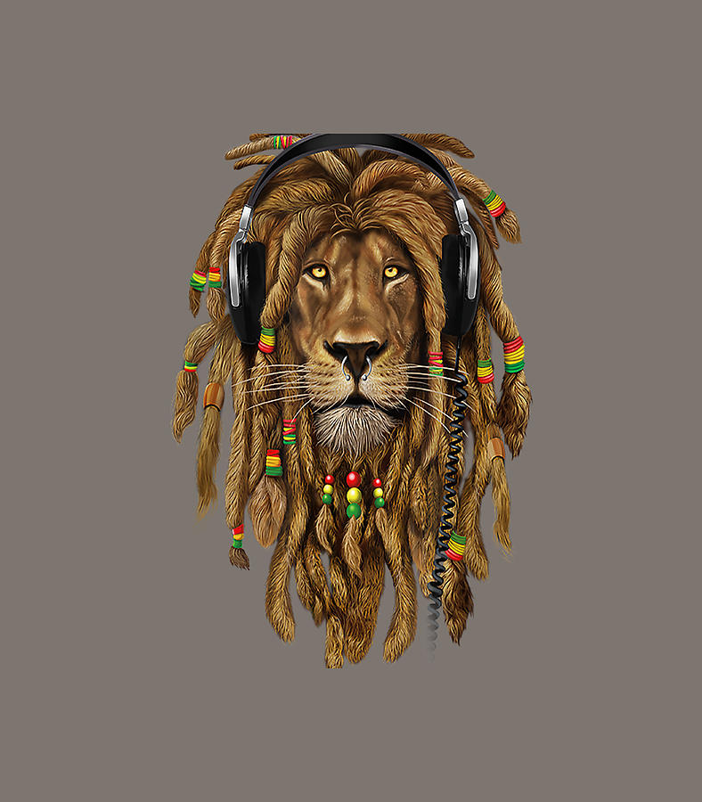 Rasta Lion Dreadlocks Reggae Cool for Rastafari Lover Digital Art by ...