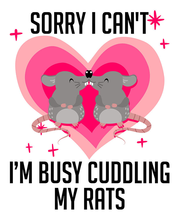 Mouse Digital Art - Rat Cuddling Pet Owner Rodent Rat Lovers by Toms Tee Store