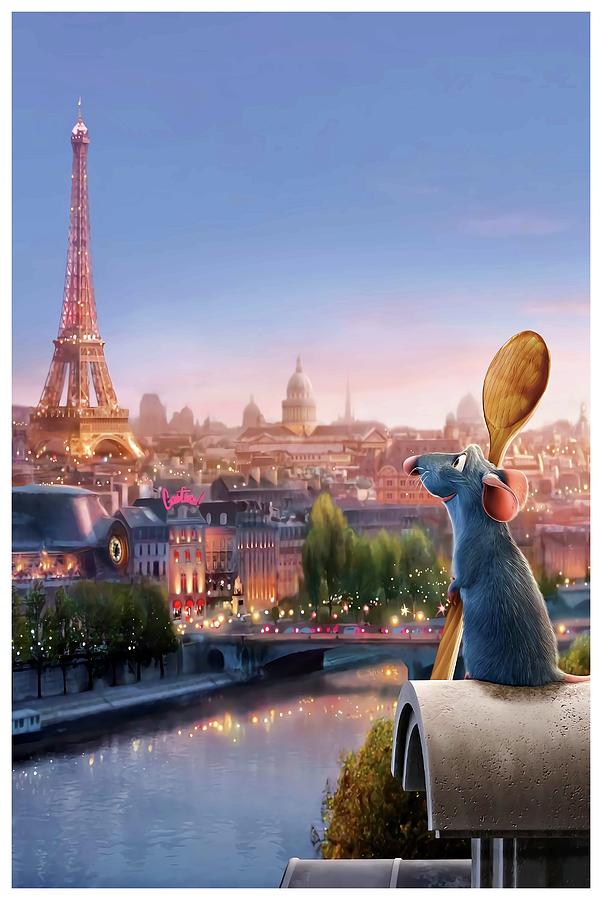 Ratatouille Movie Poster Canvas, Animation Canvas, Eiffel Tower Canvas ...