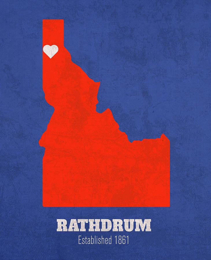 Rathdrum Idaho City Map Founded 1861 Boise State University Color