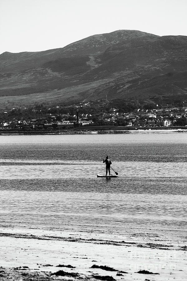 Rathmullan Paddleboarding bw Vert Donegal Photograph by Eddie Barron