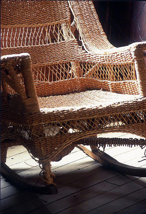 Rattan old rocking chair Photograph by Harold E McCray
