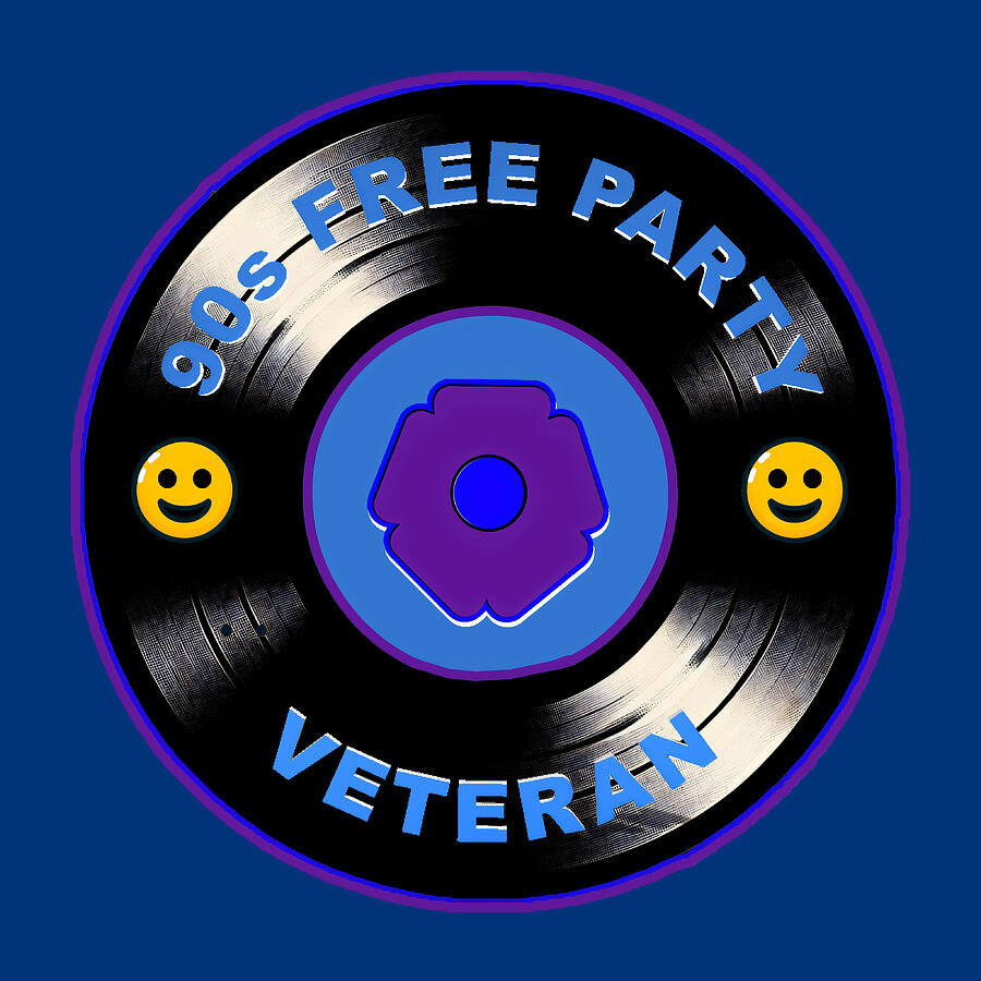 Music Digital Art - Rave Veteran - Retro Rave Smiles - 90s Free Party Veteran Design by Dennis Cole