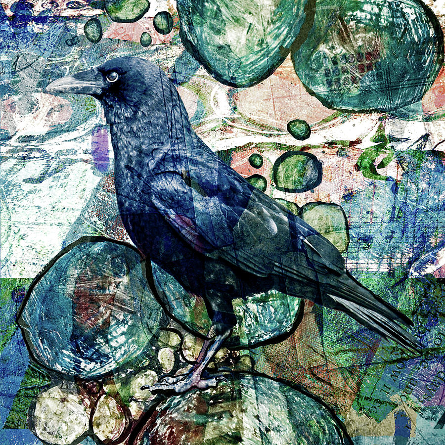 Raven Abstract Digital Art by Sandra Selle Rodriguez