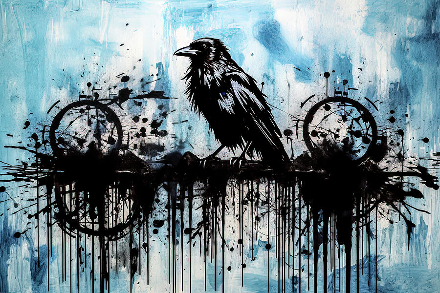 Raven Black Print Digital Art by Bill Posner
