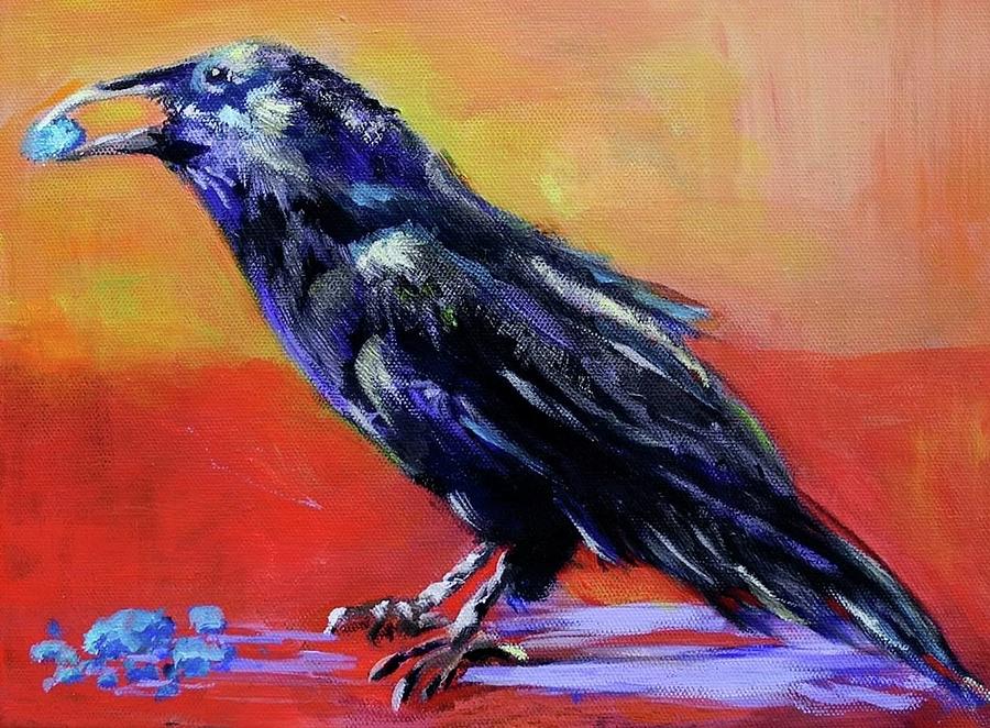 Raven Collector Painting by Adrienne Kleiman - Fine Art America