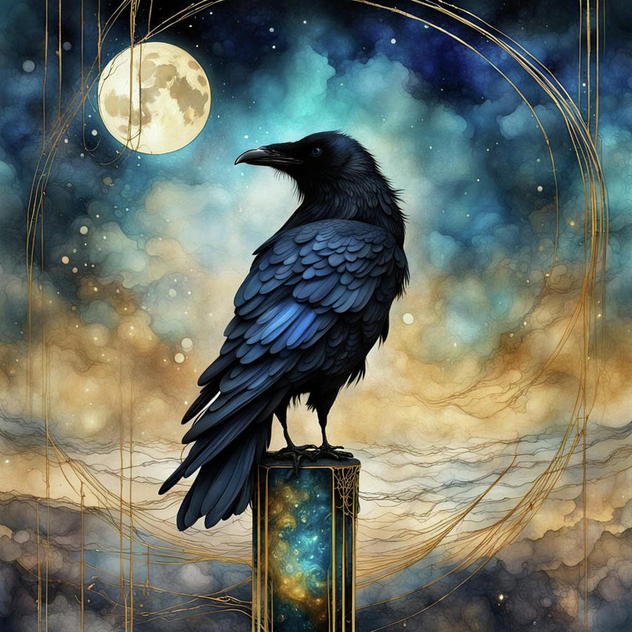 Raven Dream  Mixed Media by Christine Cholowsky