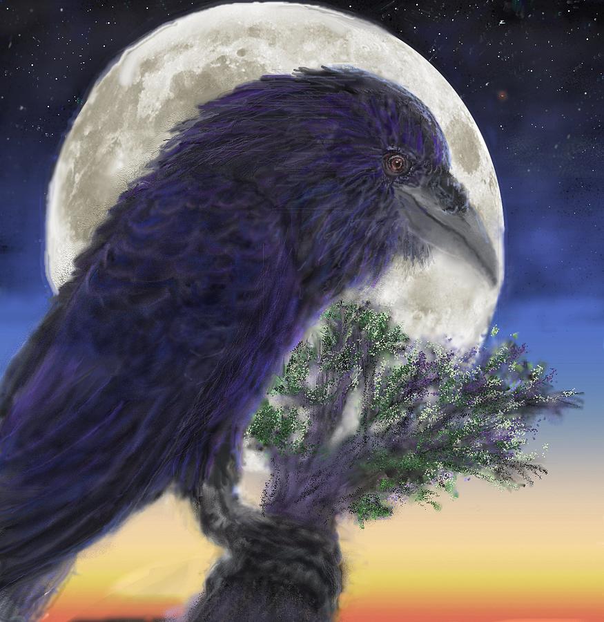 Raven Moon Digital Art by Robert Rearick