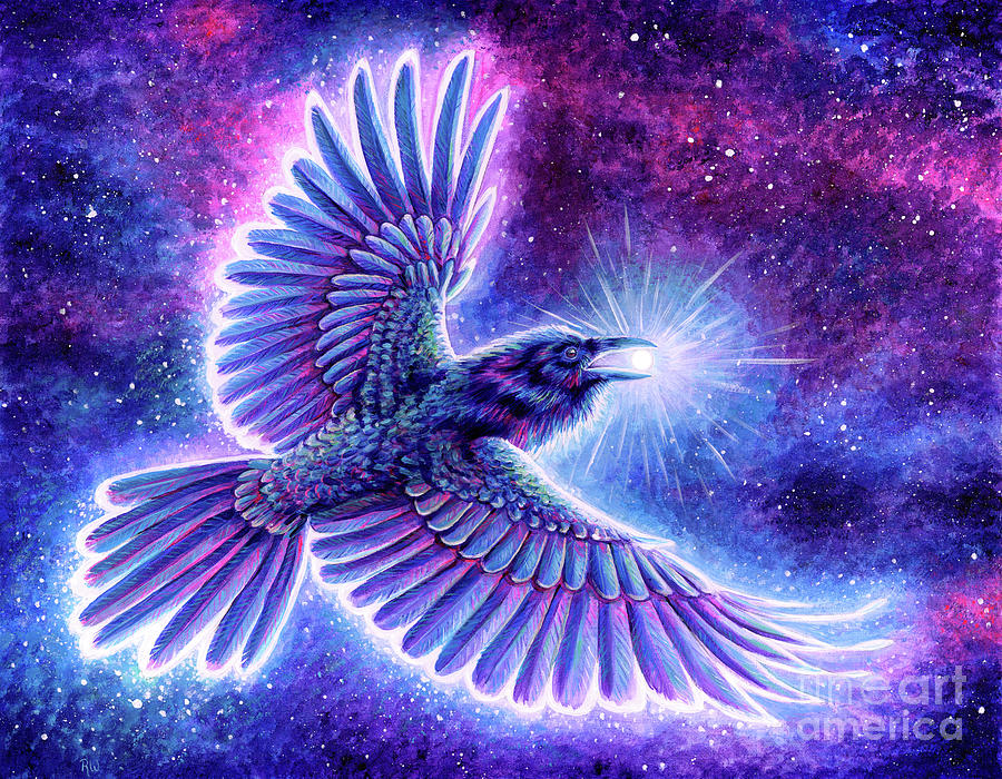 Raven Placing the Stars Painting by Rebecca Wang
