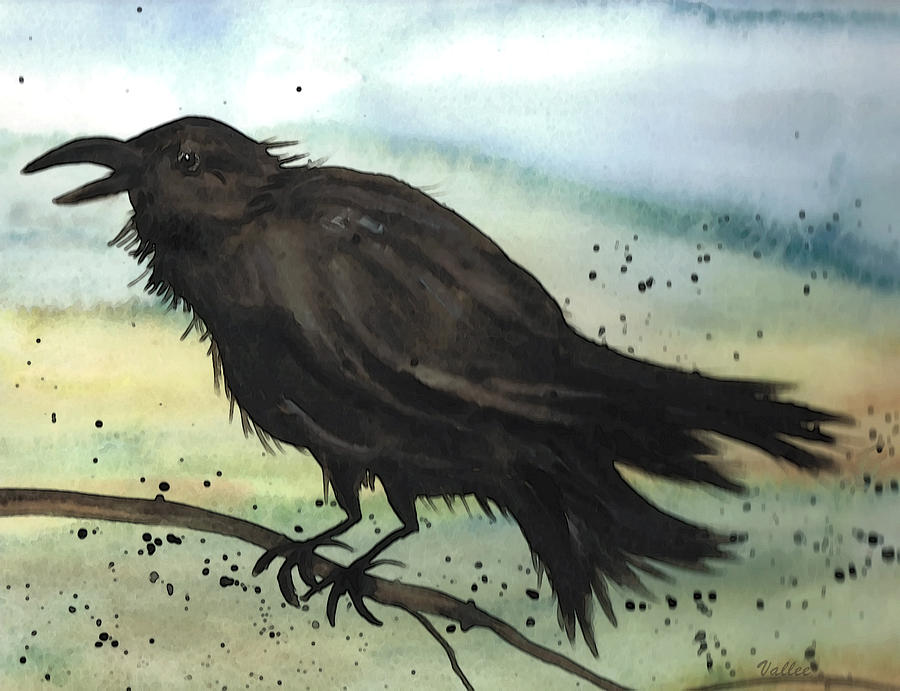 Raven Raven Painting by Vallee Johnson
