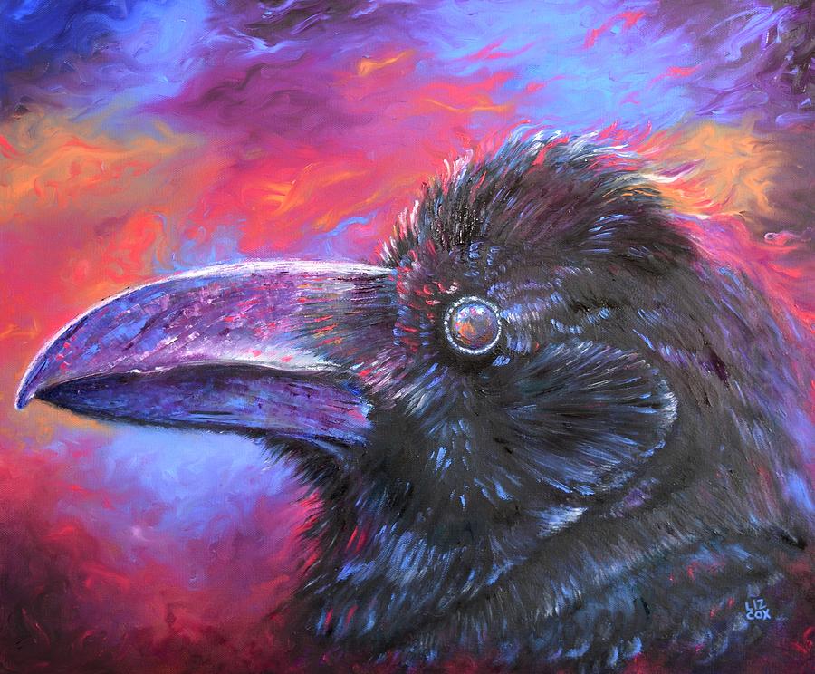 Raven Storm Painting by Elizabeth Cox