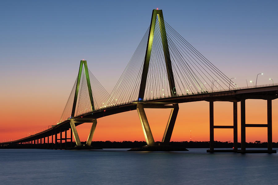 Ravenel Bridge Sunset, Charleston, South Carolina Photograph by Dawna Moore Photography