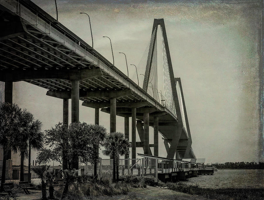Ravenel Bridge Textured Photograph by Dan Sproul