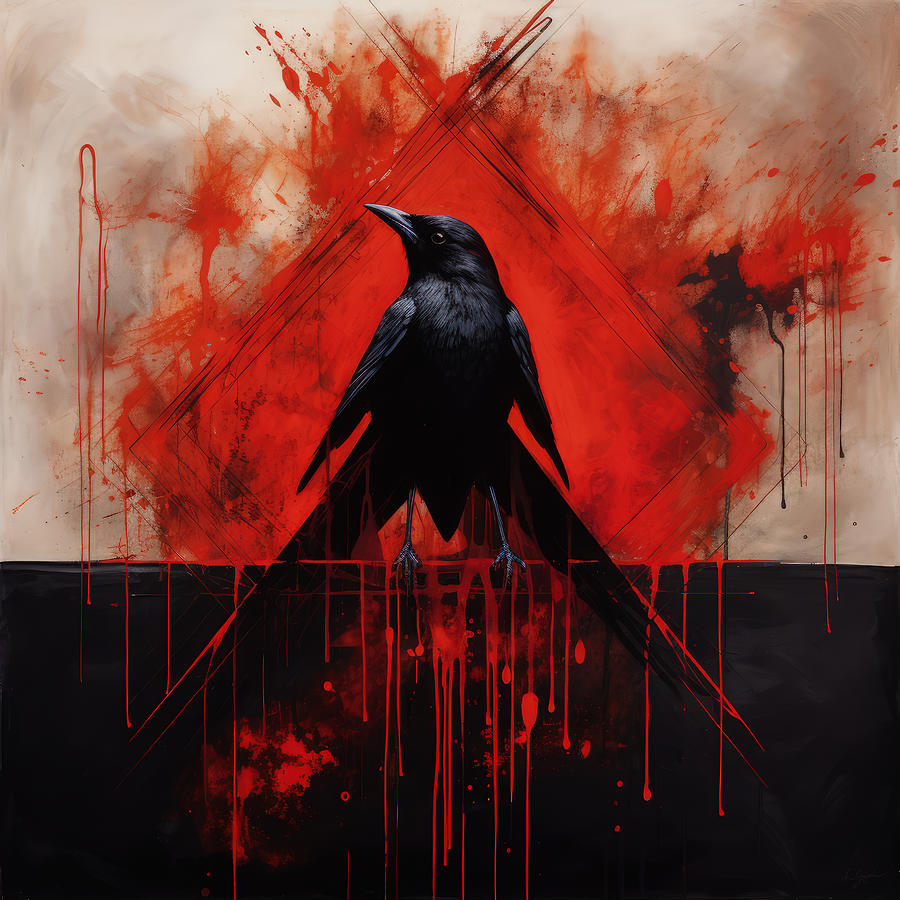 Raven Painting - Ravens Alchemy by Lourry Legarde