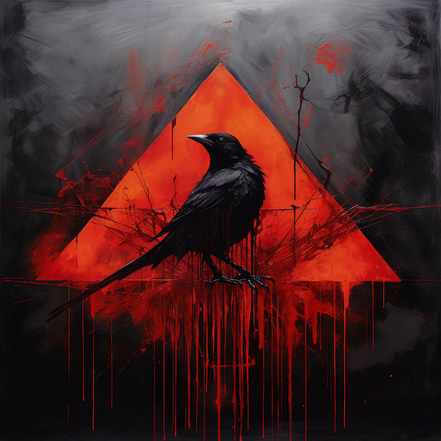 Raven Painting - Ravens Fury by Lourry Legarde