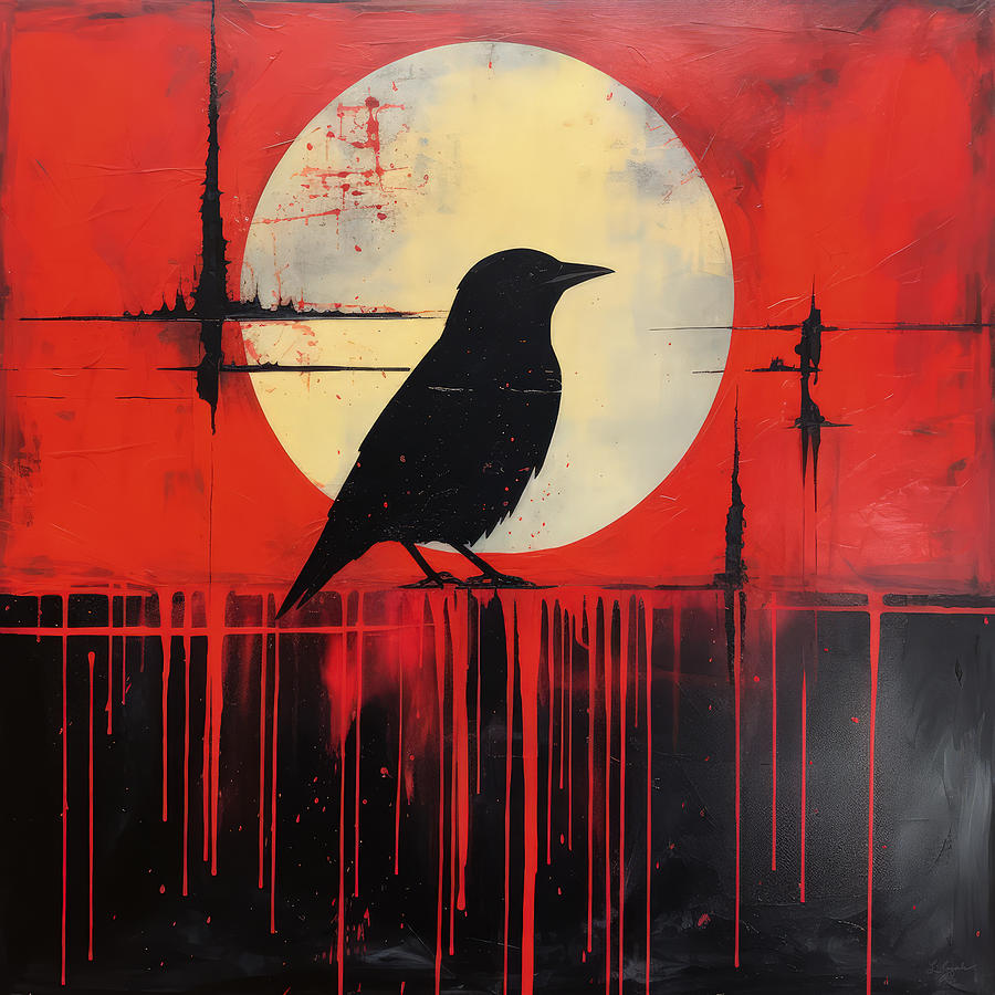 Raven Painting - Ravens Haunting Ballad by Lourry Legarde