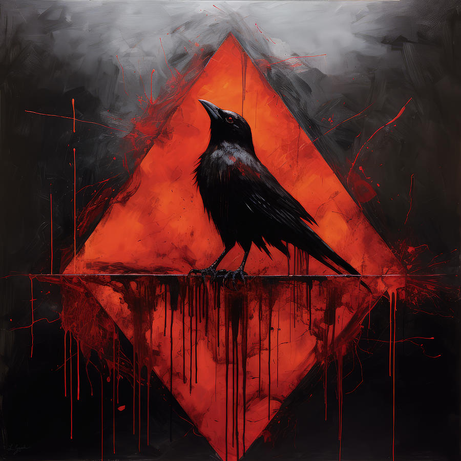 Raven Painting - Ravens Rebirth by Lourry Legarde