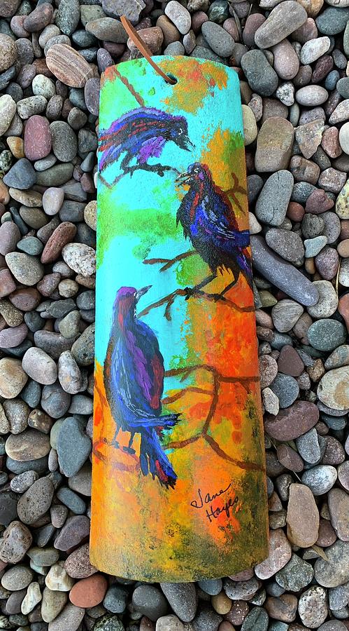 Ravens Roof Tile Painting by Jane Hayes