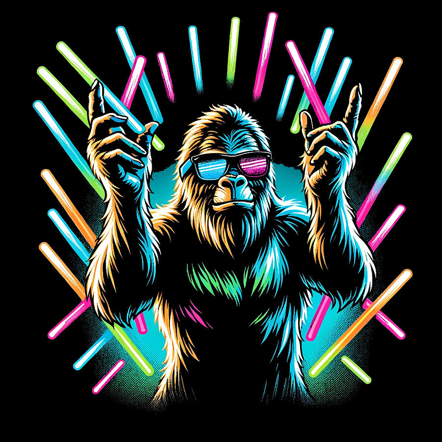 Raver Bigfoot Digital Art by Flippin Sweet Gear