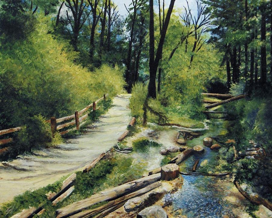 Landscape Painting - Ravine Path by Sheldon Goldman