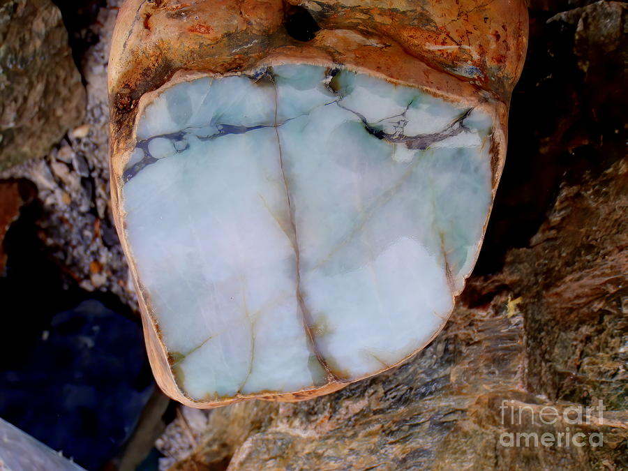Jade Photograph - Raw Jadite Rock by Mary Deal