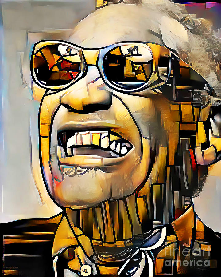 Ray Charles in Vibrant Contemporary Cubism Colors 20200725 Photograph by Wingsdomain Art and Photography