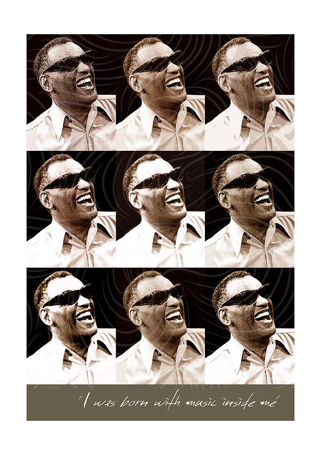 John Coltrane Digital Art - Ray Charles - Music Heroes Series by Movie Poster Boy