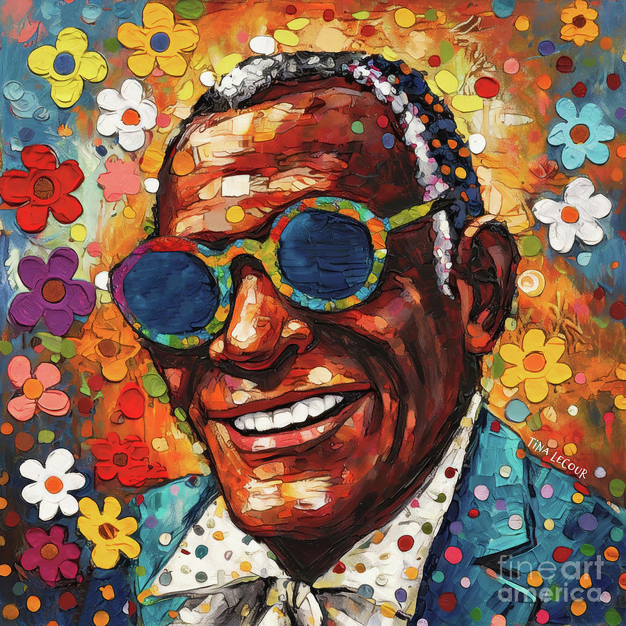 Ray Charles Painting by Tina LeCour