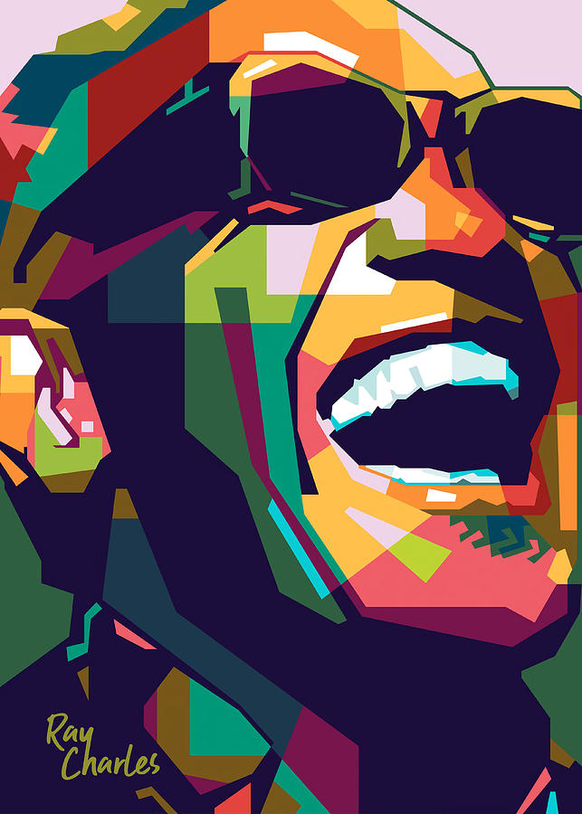 Ray Charles WPAP Poster Painting by Eva Davis - Fine Art America