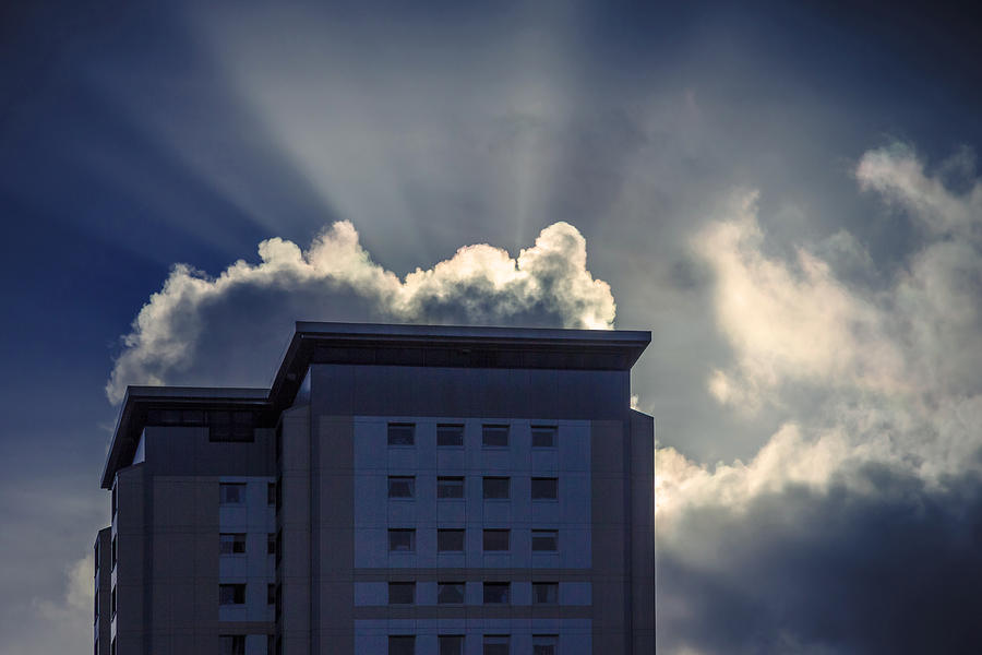 Rays, cloud and building Photograph by Daniele Carotenuto Photography