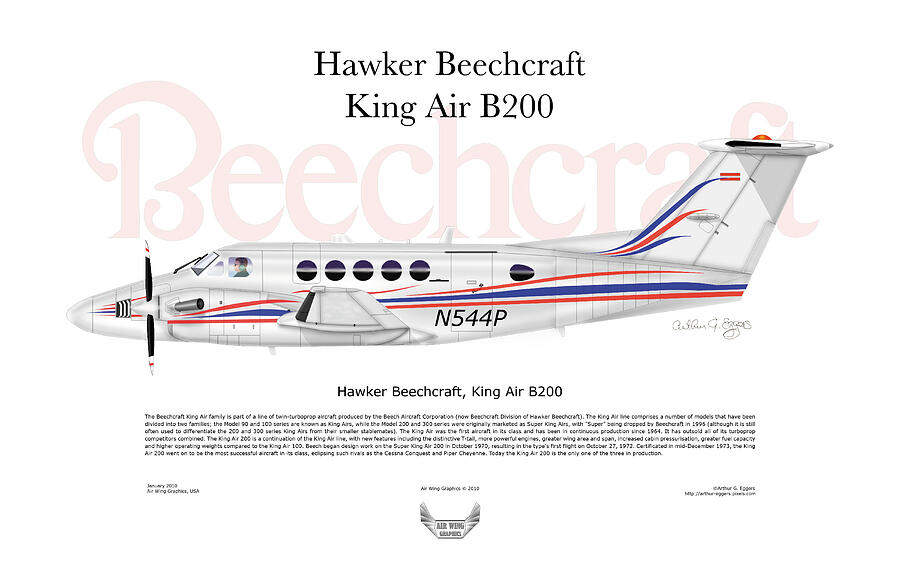 Raytheon Beechcraft King Air B200 Digital Art by Arthur Eggers